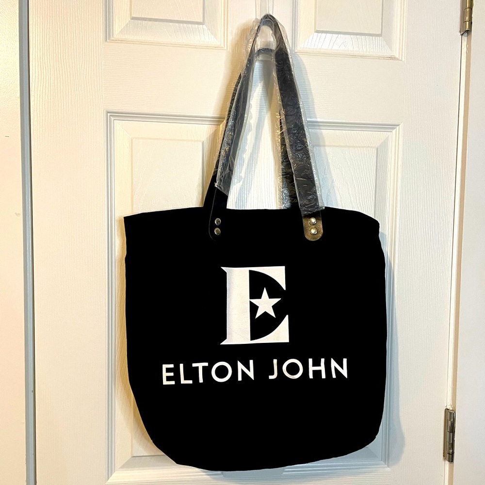 Elton John Farewell Tour VIP black canvas tote bag *NWOT*